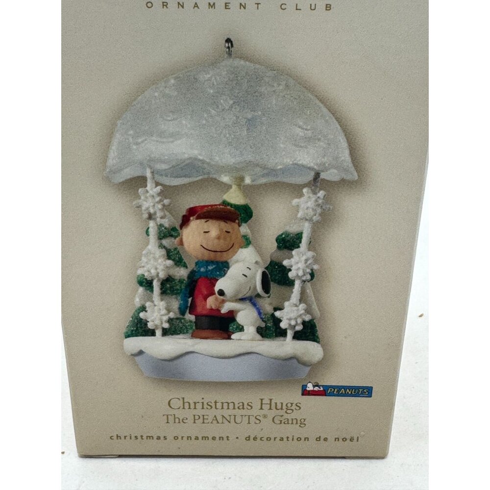 Hallmark Keepsake Ornament Club 2008 Christmas Hugs Charlie Brown Snoopy